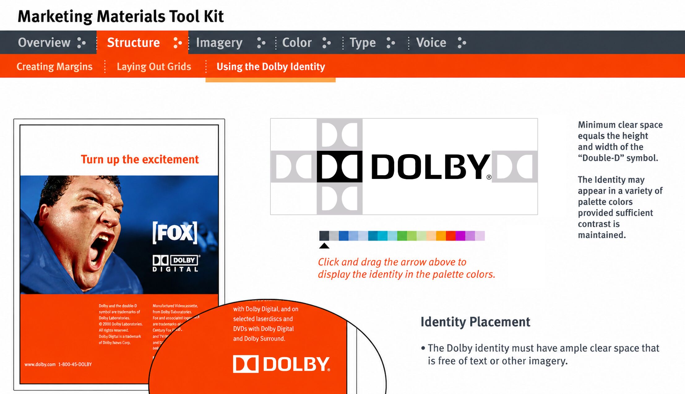 Dolby brand system information architecture, full view