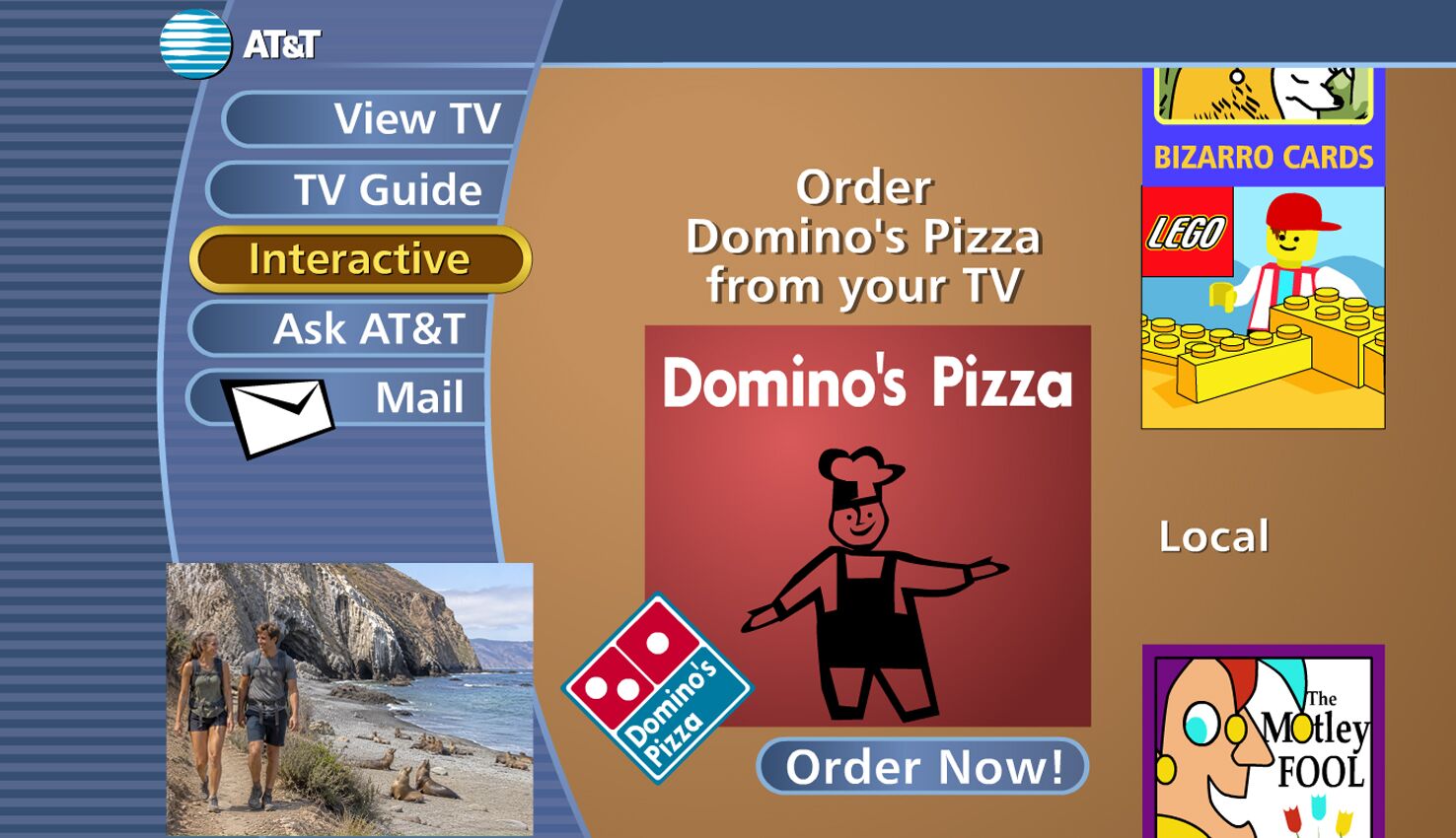 Excite@Home set-top interface design, full view
