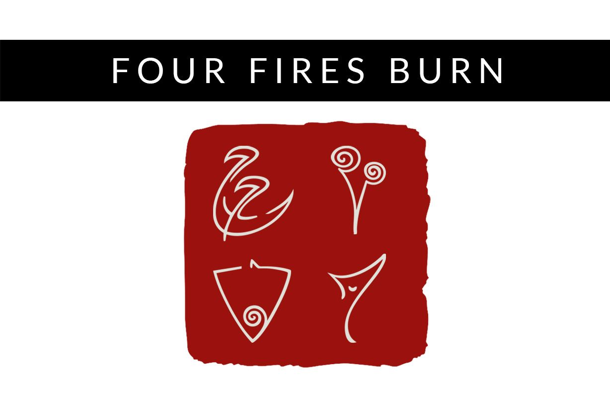 Four Fires Burn stamp logo